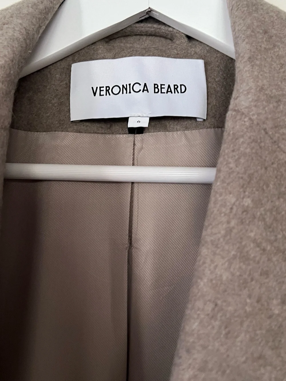 Veronica Beard Double-Breasted Long Trench Coat in Taupe Brown - Picture 6 of 15